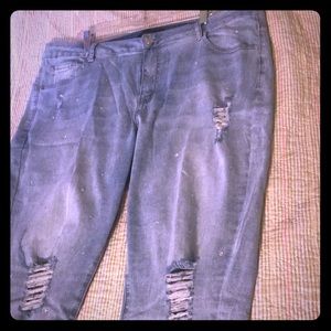 Ashley Stewart Rhinestones Stone Jean